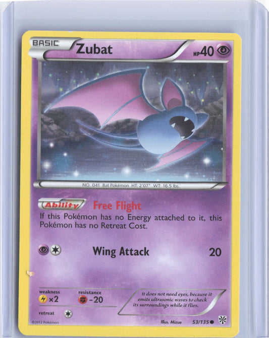 Zubat 53/135 Common Plasma Storm Pokemon TCG Card