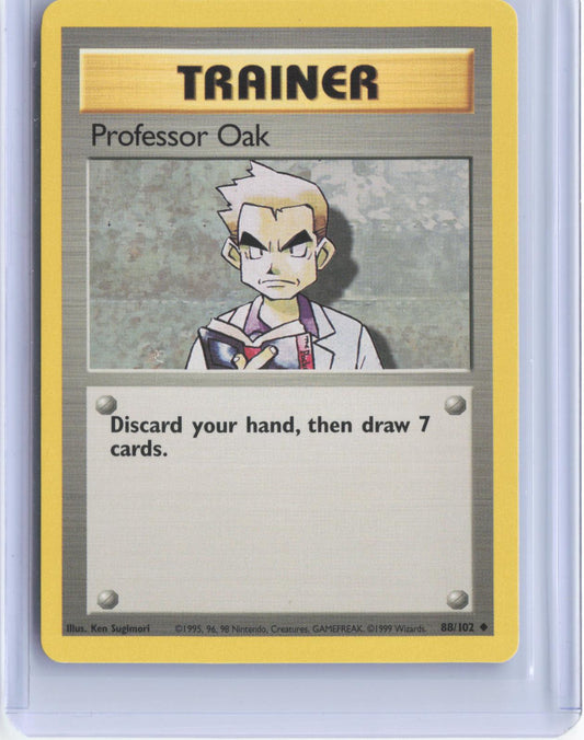 Professor Oak 88/102 Uncommon Base Set Unlimited Pokemon TCG Card