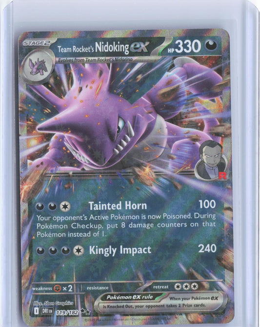 Team Rocket's Nidoking ex 119/182 Double Rare Destined Rivals Pokemon TCG Card