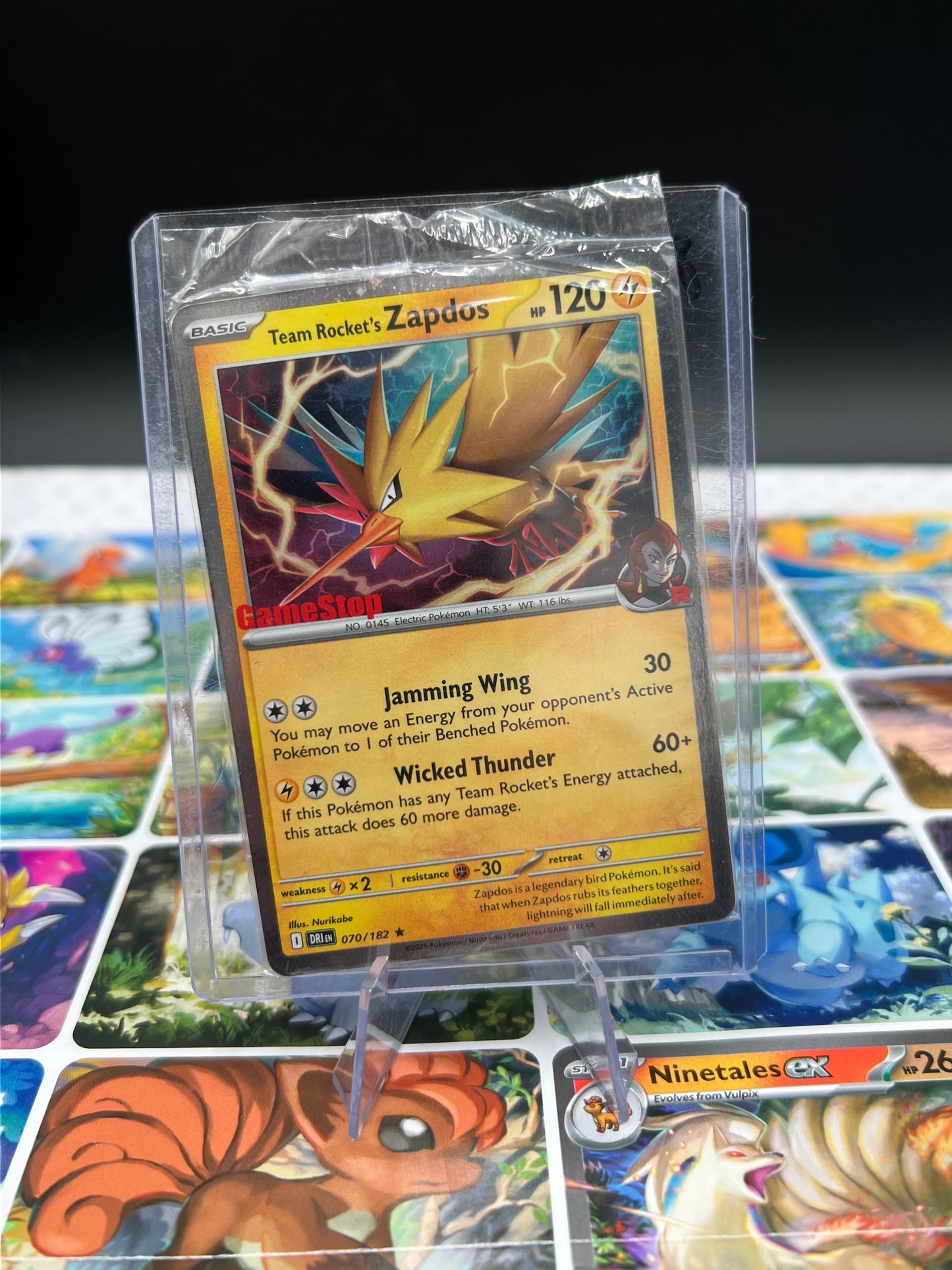 Team Rocket's Zapdos 070/182 GameStop Stamped Promo (Sealed) - SV10: Destined Rivals (DRI) POKÉMON TCG