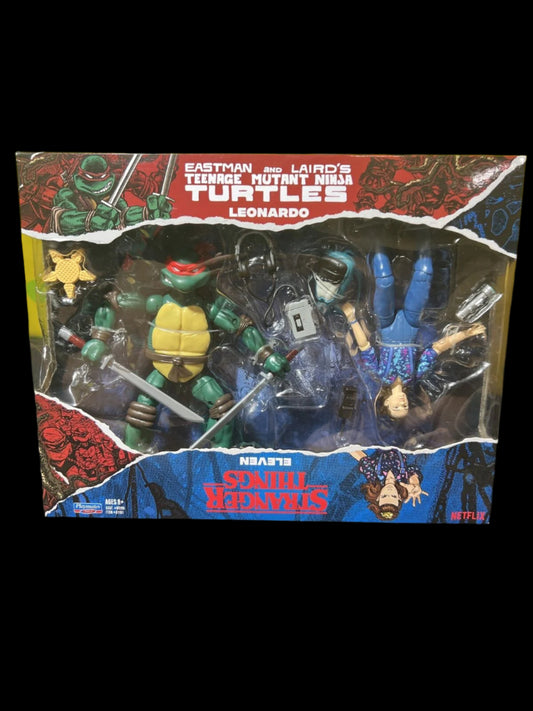 Playmates TMNT Teenage Mutant Ninja Turtles Stranger Things Leonardo Eleven NEW