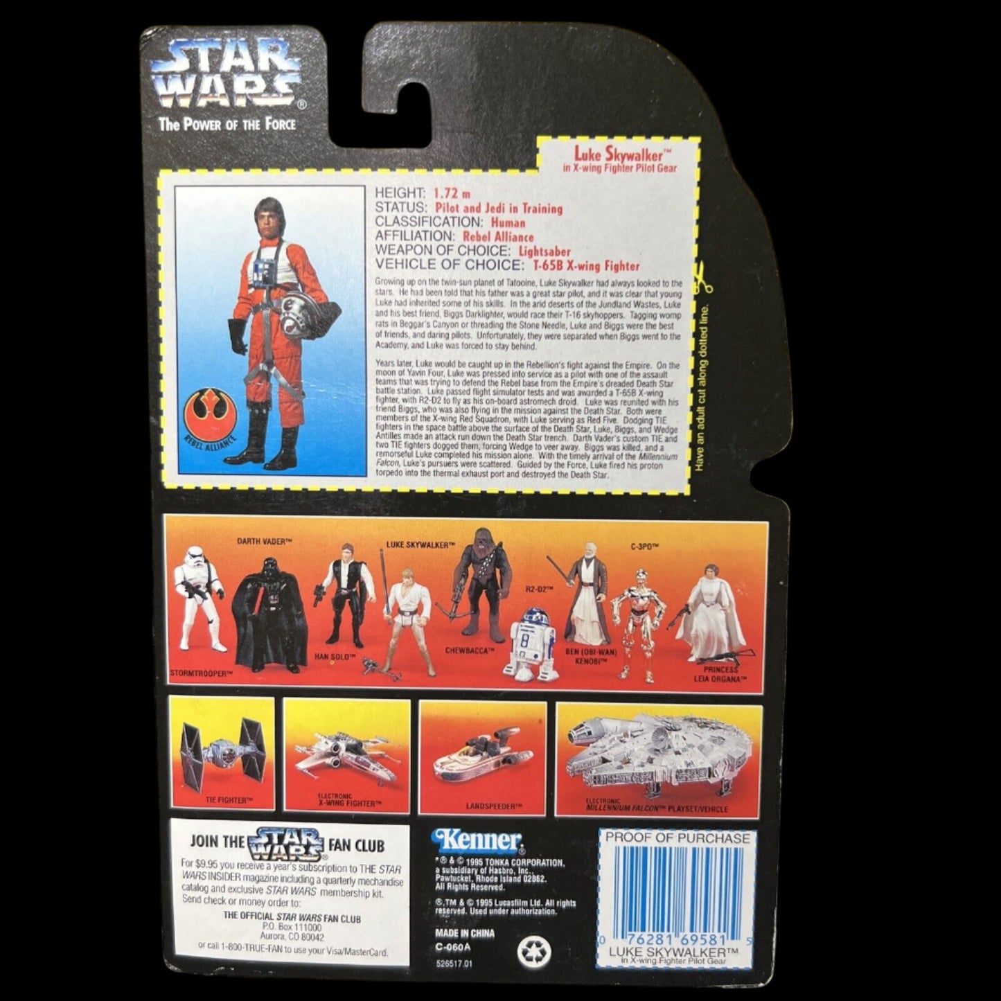 Kenner Star Wars Luke Skywalker In X-Wing Fighter Pilot Gear Action Figure POTF Power of the Force