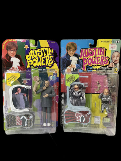 X2 1999 McFarlane Toys, Austin Powers Series 2 Moon Mission Mini Me + Dr. Evil