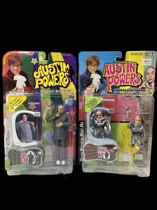 X2 1999 McFarlane Toys, Austin Powers Series 2 Moon Mission Mini Me + Dr. Evil