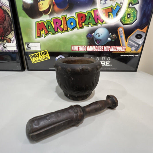 VINTAGE WOOD MORTAR AND PESTLE SET