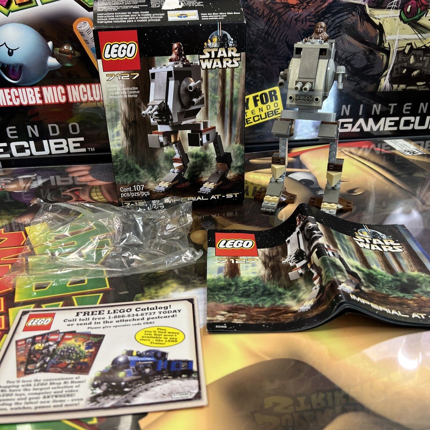 LEGO Star Wars: Imperial AT-ST (7127) WITH BOX MANUAL BAGS AND CHEWBACCA!