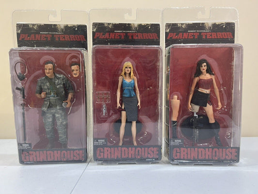 3 NECA Grindhouse Planet Terror Tarantino Rose McGowan Cherry Dakota 2007 Figure