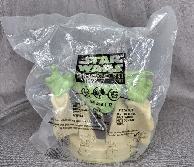 NEW Yoda Cup Topper Star Wars Pizza Hut Top Episode I Taco Bell KFC Collectible