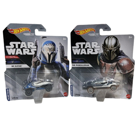 2 Hot Wheels Character Cars Disney Marvel Star Wars THE MANDALORIAN + BO KATAN