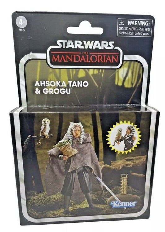 STAR WARS -AHSOKA TANO & GROGU- THE MANDALORIAN KENNER FIGURE - NEW SEALED 3.75"