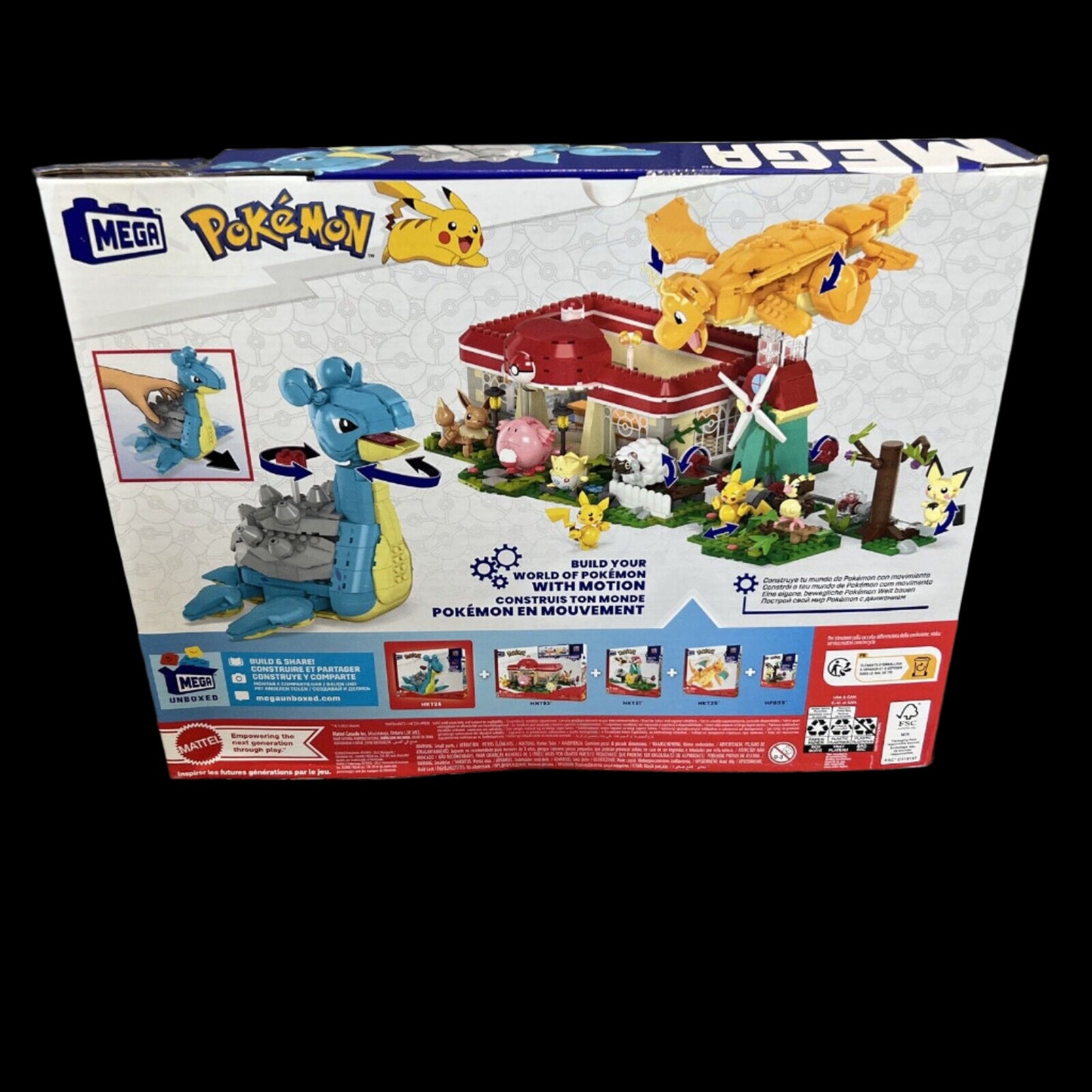 MEGA Pokemon Lapras Building Toy Kit with Action Figure - 527pcs New