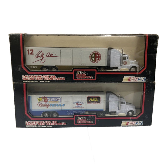 x2 1:64 DIE CAST  SEMI-TRUCK RACING TEAM TRANSPORTER CHAMPIONS NASCAR DAVE BOBBY