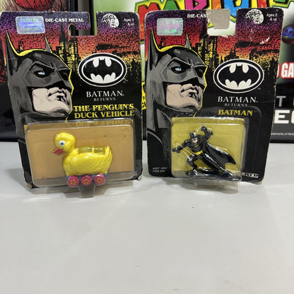 Batman Returns THE PENGUIN'S DUCK VEHICLE + BATMAN Die-Cast Metal Figure 1992 1
