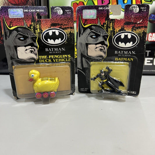 Batman Returns THE PENGUIN'S DUCK VEHICLE + BATMAN Die-Cast Metal Figure 1992 1