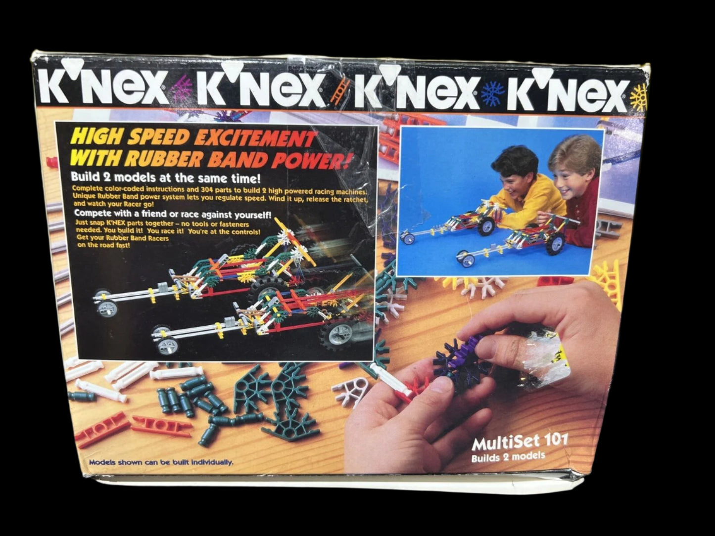 Vintage K'NEX Rubber Band Racers 1995 (12002) Open Box