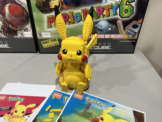 Mega Construx #FVK81 12" JUMBO PIKACHU Pokemon Building Set Manuals read descr