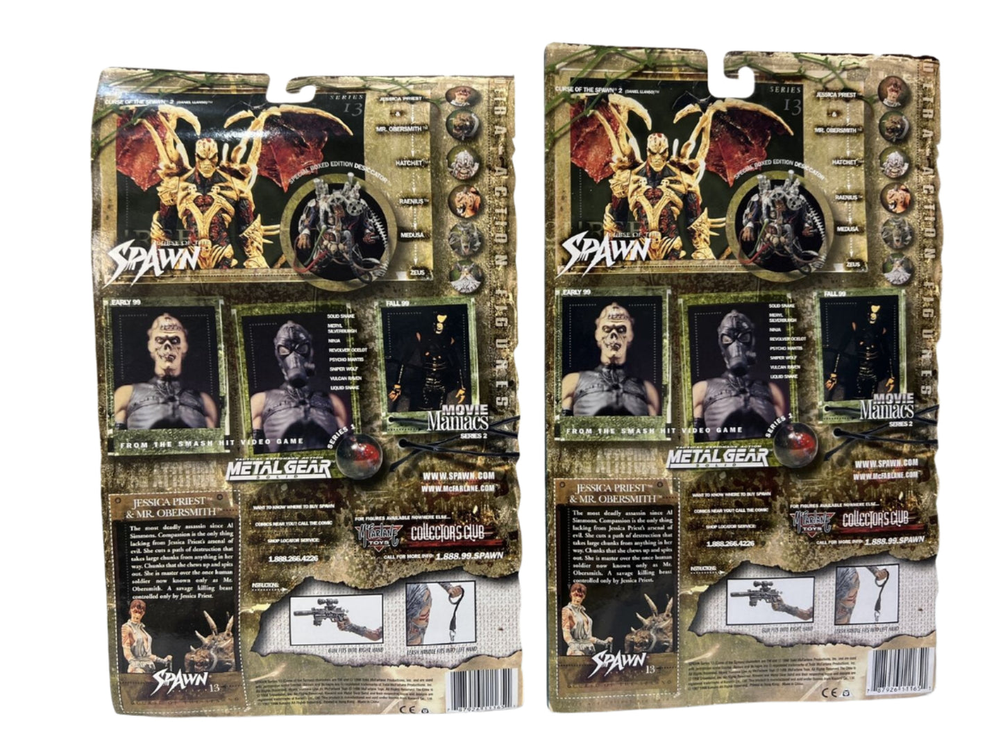 X2 CURSE OF THE SPAWN NIP JESSICA PRIEST & MR OBERSMITH SERIES 13 MCFARLANE TOYS
