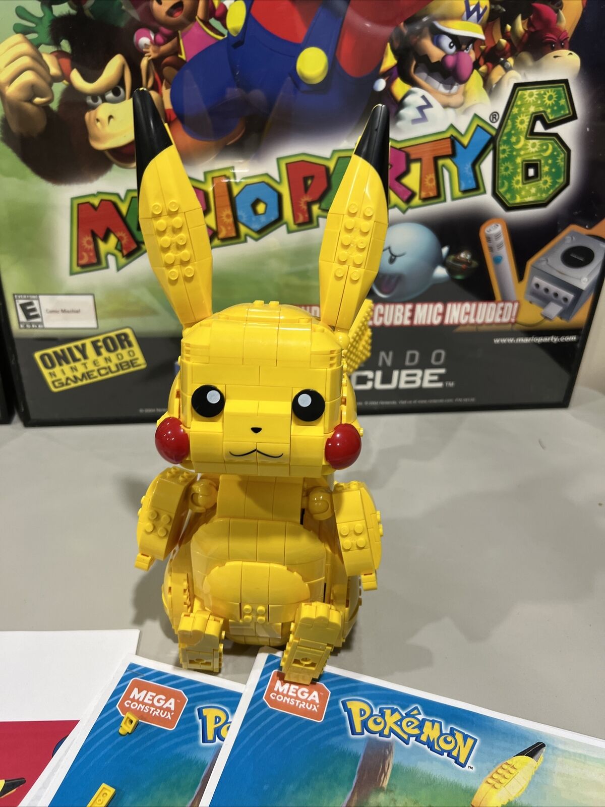 Mega Construx #FVK81 12" JUMBO PIKACHU Pokemon Building Set Manuals read descr