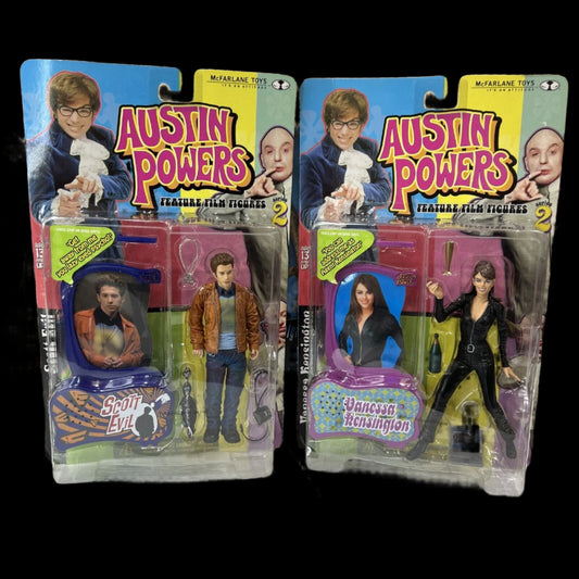 X2 McFarlane Toys Austin Powers S2 Scott Evil Action & Vanessa Kensington 1999