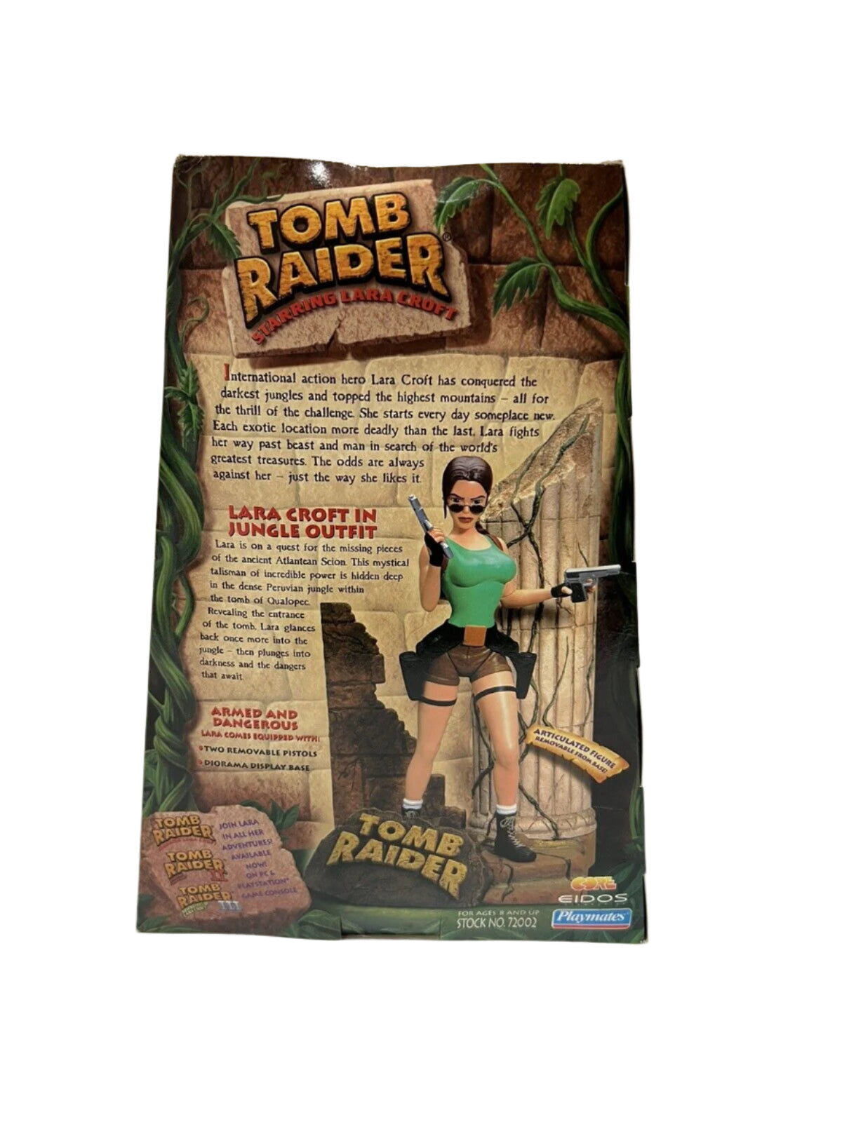 Vintage 1999 Playmates TOMB RAIDER LARA CROFT IN JUNGLE SUIT Action Figure  Rare