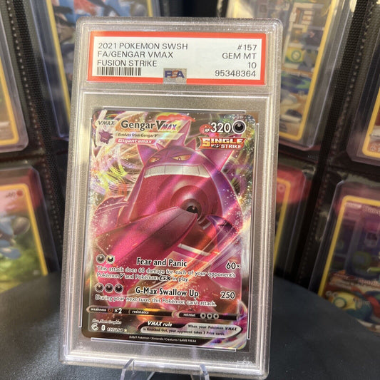 PSA 10 Gengar VMAX Full Art Fusion Strike 157/264 GEM MINT 2021 Pokémon