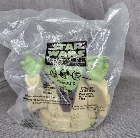 NEW Yoda Cup Topper Star Wars Pizza Hut Top Episode I Taco Bell KFC Collectible