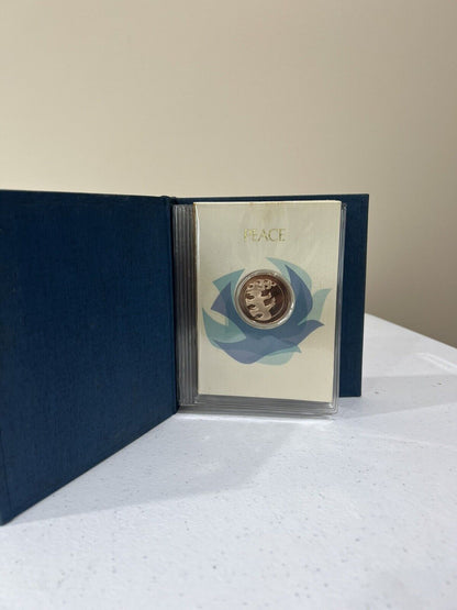 1973 CHRISTMAS FRANKLIN MINT 4 BRONZE MEDAL + CARD SET ORIGINAL 5634L