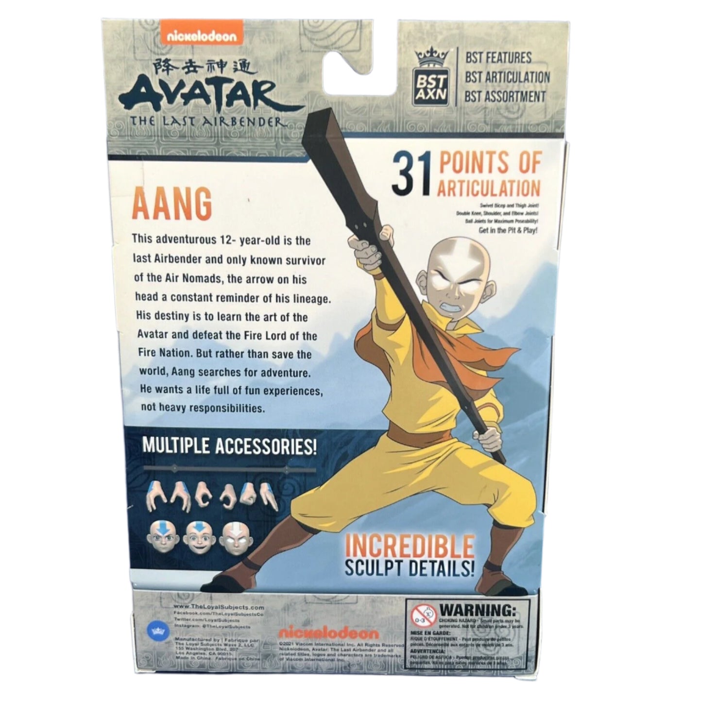 Avatar the Last Airbender Aang Figure, BEST AXN 5" Action Figure With Momo!