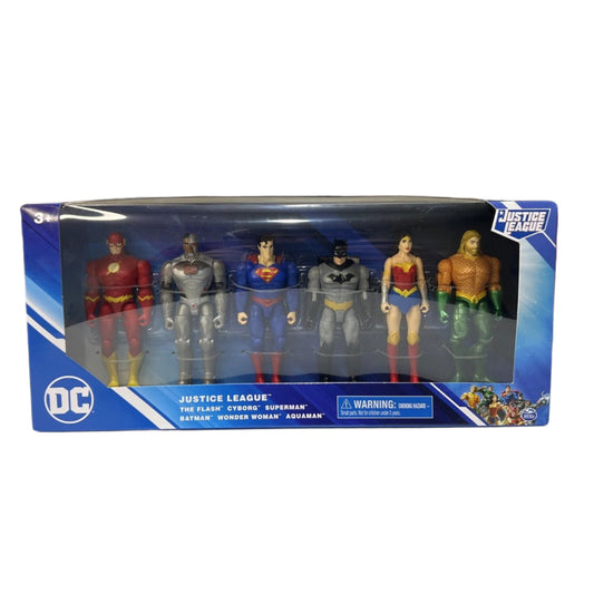 DC Comics Justice League 6 pack 4-inch Action Figures Flash Superman Batman NEW