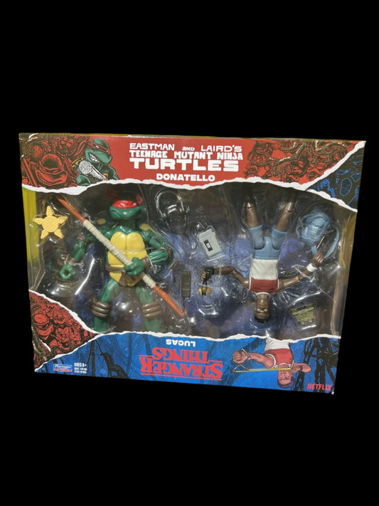 Playmates TMNT Stranger Things Upside Down Remix Lucas and Donatello Netflix