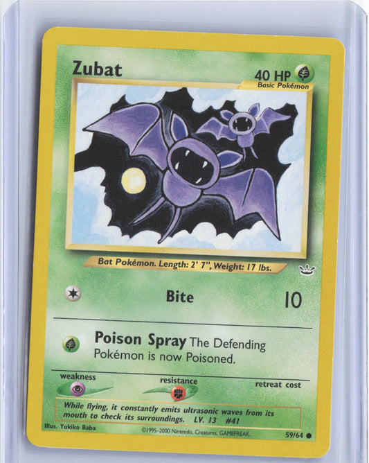 Zubat 59/64 Common Neo Revelation Pokemon Unlimited TCG Card