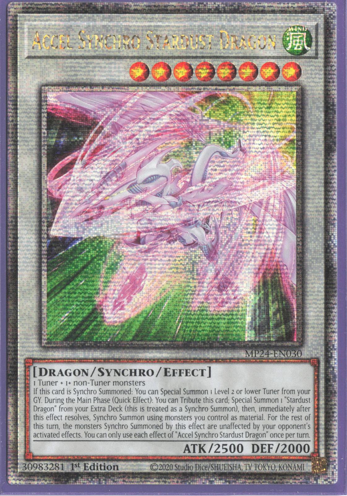 Accel Synchro Stardust Dragon (Quarter Century Secret Rare) MP24-EN030 25th Anniversary Tin: Dueling Mirrors Yu-Gi-Oh 1st Edition
