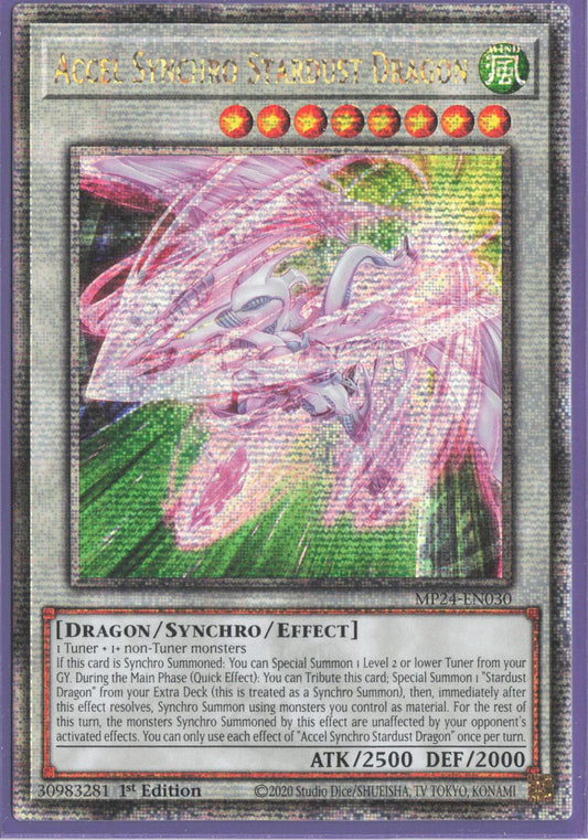 Accel Synchro Stardust Dragon (Quarter Century Secret Rare) MP24-EN030 25th Anniversary Tin: Dueling Mirrors Yu-Gi-Oh 1st Edition