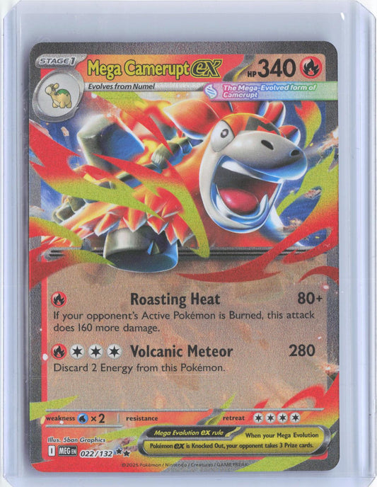 Mega Camerupt ex 022/132 Double Rare Mega Evolution Pokemon Holo