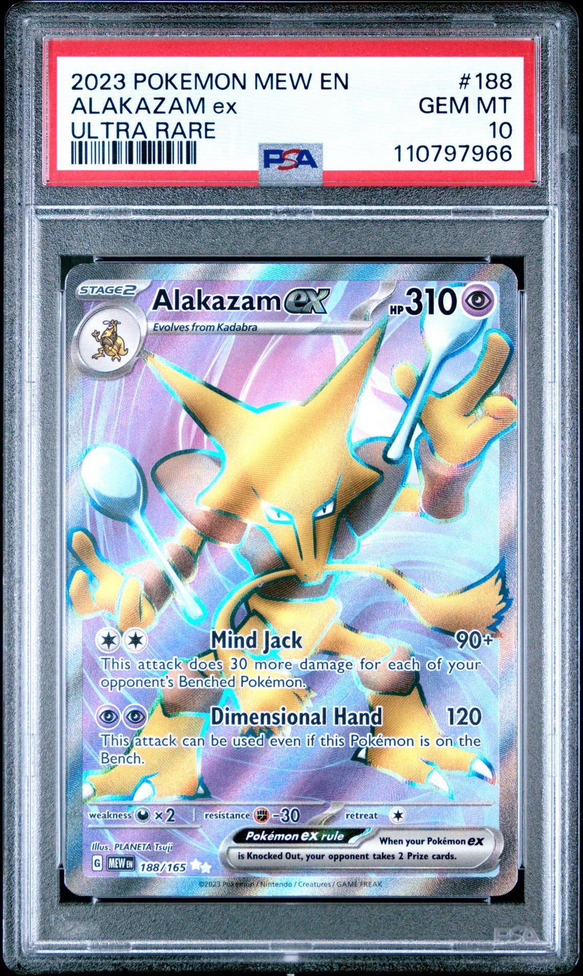 PSA 10 Alakazam ex - 188/165 - SV: Scarlet & Violet 151 (MEW) POKÉMON TCG