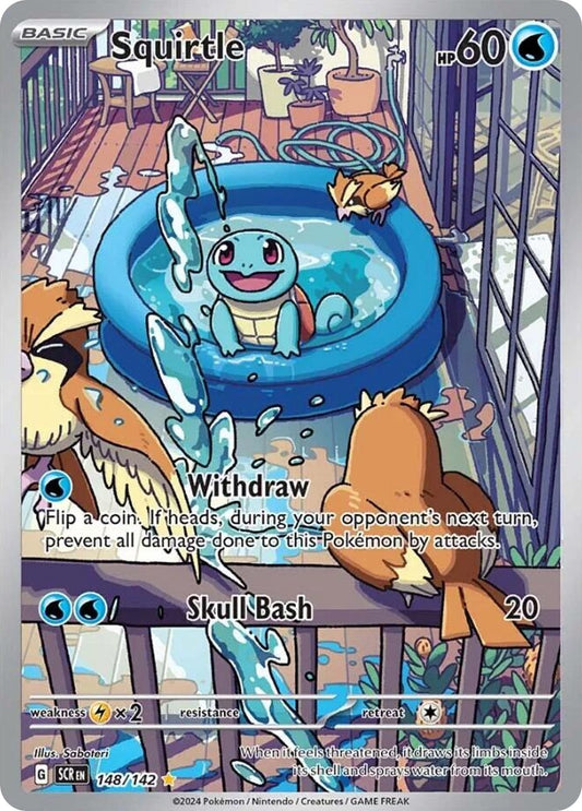 Squirtle 148/142 Illustration Rare Stellar Crown Pokemon Holo
