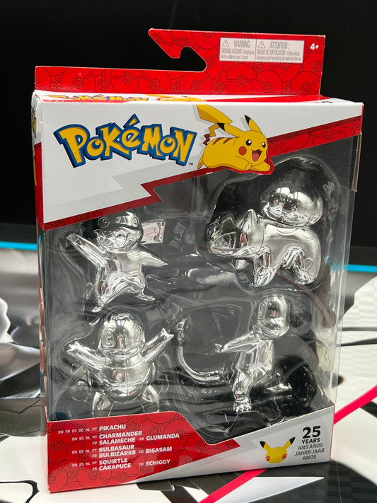 Pokémon Celebrations 25th Anniversary Silver Figure 4-Pack Series 1 box Sealed Pikachu Jazwares New