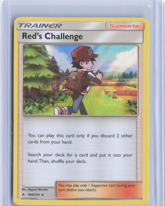 Red's Challenge 184/214 Holo Rare Unbroken Bonds Pokemon Reverse Holo TCG Card