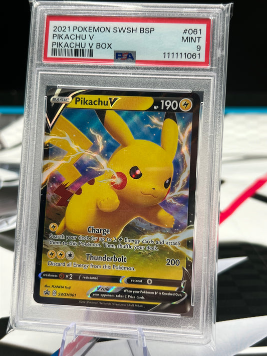 PSA 9 Pikachu V - SWSH061 - SWSH: Sword & Shield Promo Cards (SWSD) Pokémon TCG