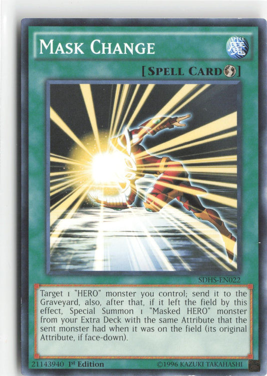 Mask Change SDHS-EN022 Structure Deck: HERO Strike Yu-Gi-Oh 1st Edition