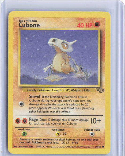 Cubone 50/64 Common Jungle Pokemon Unlimited TCG Card