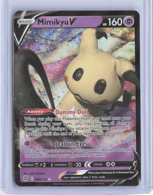 Mimikyu V 068/172 Holo V Rare Brilliant Stars Pokemon Holo TCG Card
