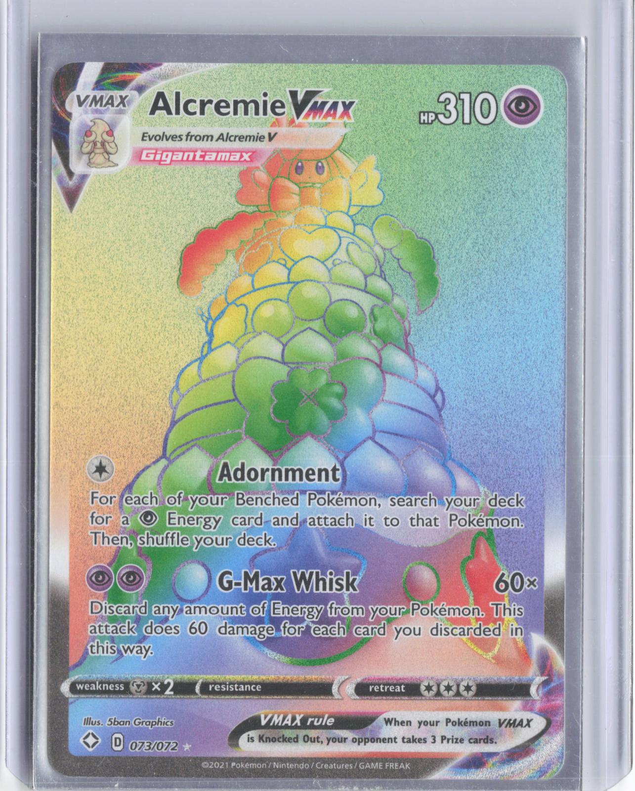 Alcremie VMAX 073/072 Rainbow Rare Shining Fates Pokemon Holo