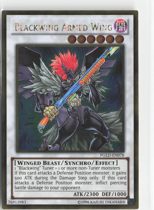 Blackwing Armed Wing PGLD-EN078 Gold Rare Premium Gold Yu-Gi-Oh Unlimited