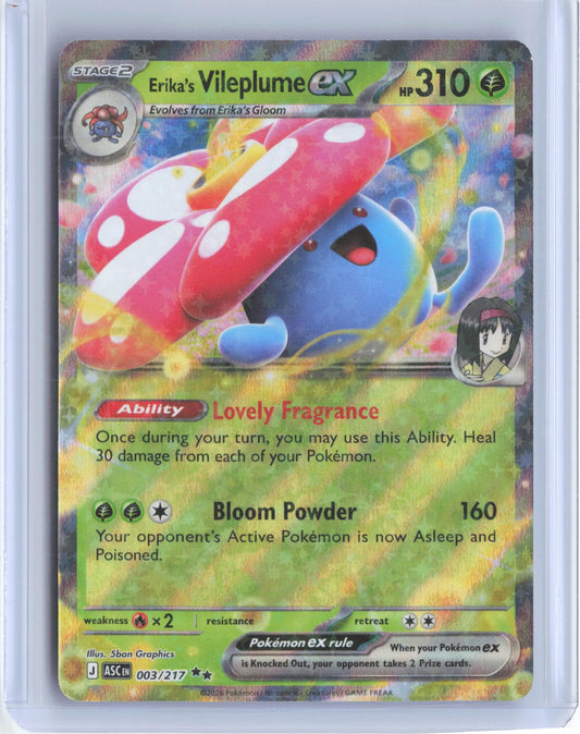 Erika's Vileplume ex 003/217 Double Rare Ascended Heroes Pokemon Holo