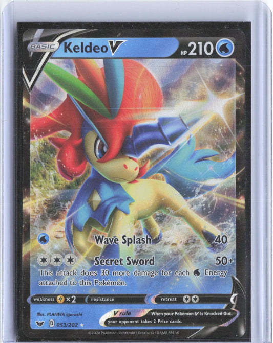Keldeo V 053/202 Holo V Rare Sword & Shield Pokemon
