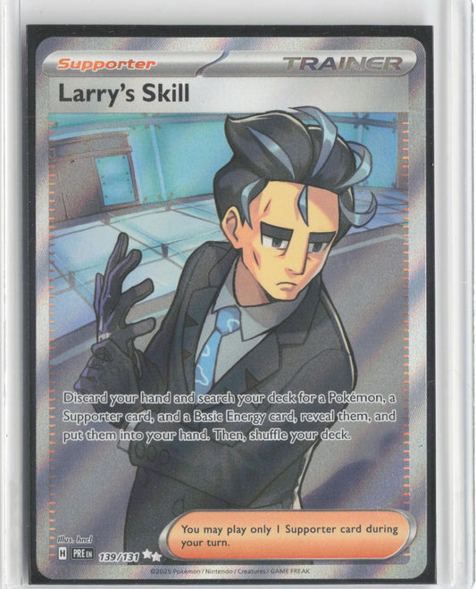 Larry's Skill 139/131 Ultra Rare Prismatic Evolutions Pokemon Holo