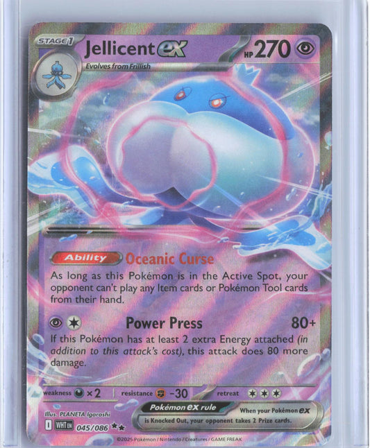 Jellicent ex 045/086 Holo Double Rare White Flare Pokemon