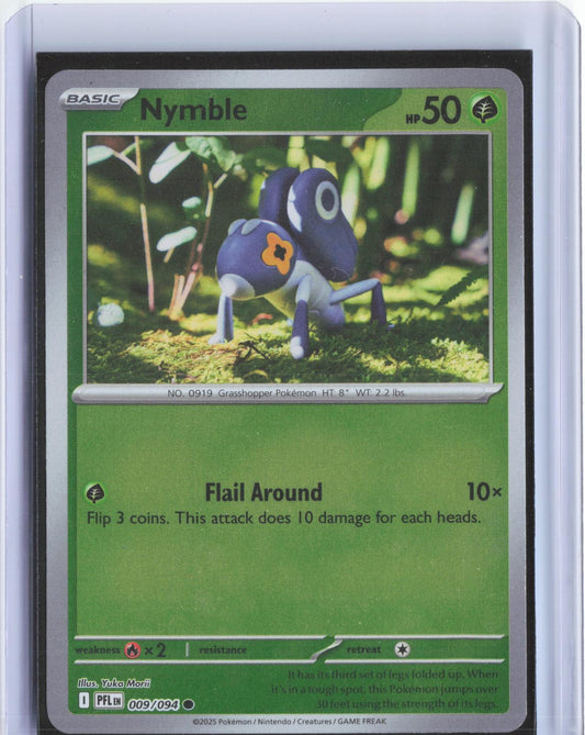 Nymble 009/094 Common Phantasmal Flames Pokemon Reverse Holo TCG Card