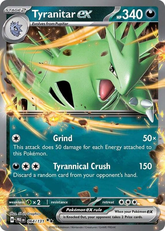 Tyranitar ex - 064/131 - SV: Prismatic Evolutions (PRE) Pokémon Card TCG